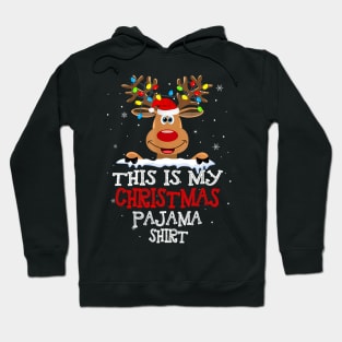 This Is My Christmas Pajama Funny Christmas Reindeer Hoodie